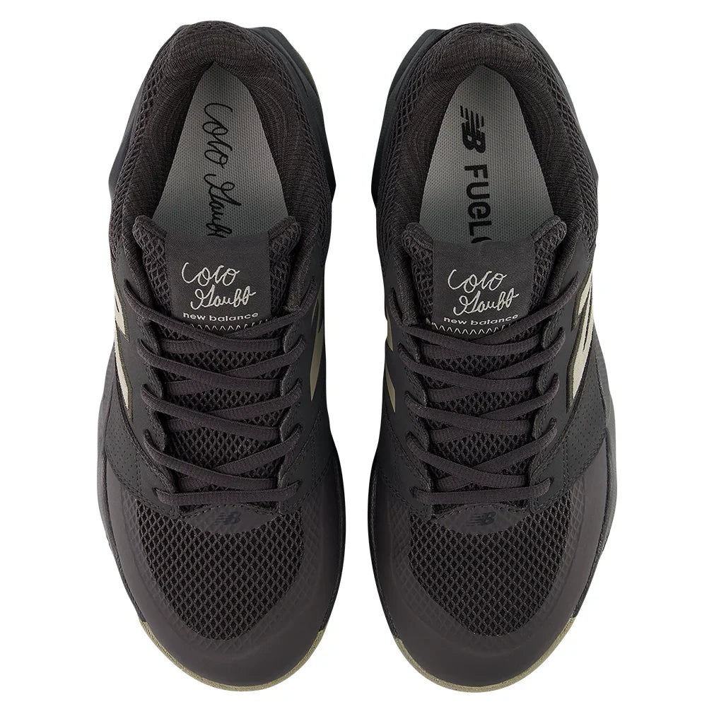Men`s FuelCell Delray D Width Tennis Shoes Stone and Black Footwear New Balance