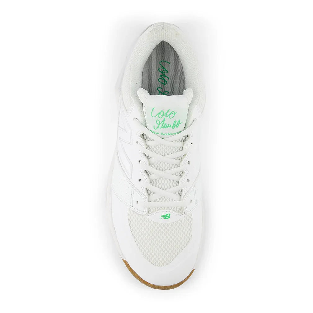 Men`s FuelCell Delray D Width Tennis Shoes White and Green Apple Footwear New Balance