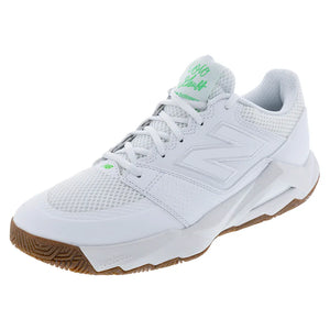 Men`s FuelCell Delray 2E Width Tennis Shoes White and Green Apple Footwear New Balance