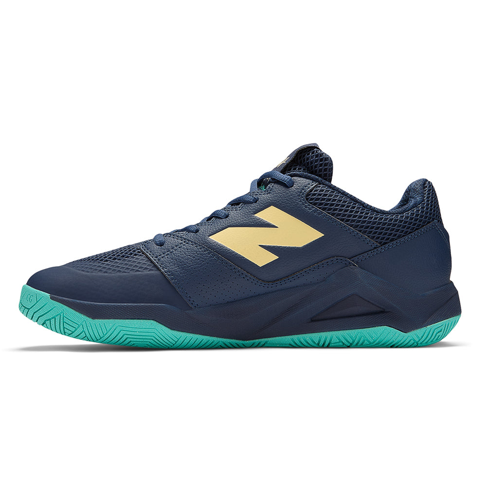 Men`s FuelCell Delray 2E Width Tennis Shoes Navy and Parchment Footwear New Balance