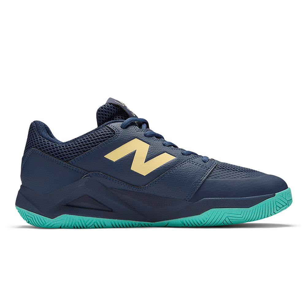 Men`s FuelCell Delray 2E Width Tennis Shoes Navy and Parchment Footwear New Balance