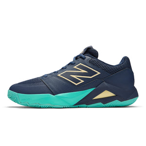 Men`s FuelCell Delray 2E Width Tennis Shoes Navy and Parchment Footwear New Balance