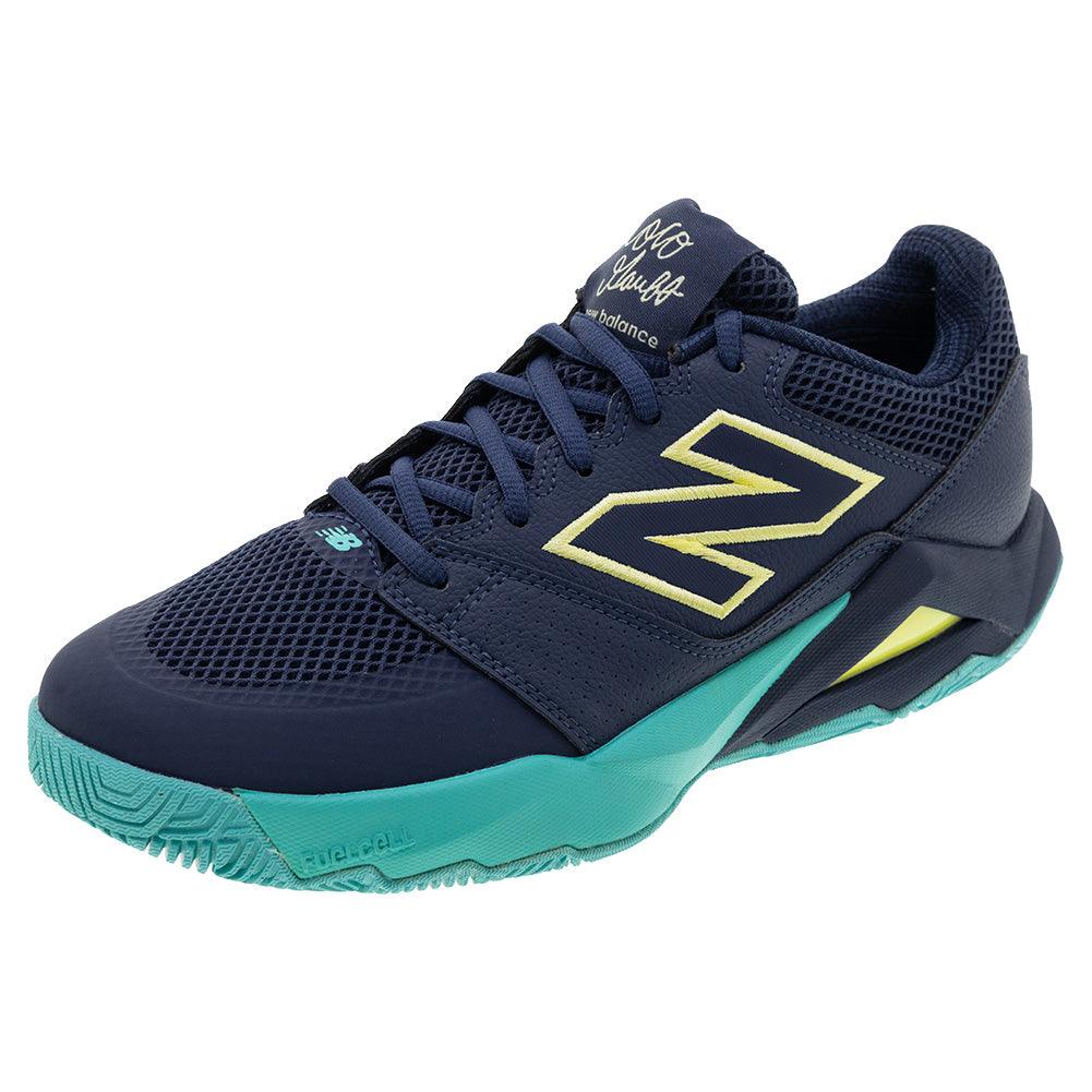 Men`s FuelCell Delray D Width Tennis Shoes Navy and Parchment Footwear New Balance