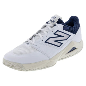 Men`s FuelCell Delray 2E Width Tennis Shoes White and Navy Footwear New Balance