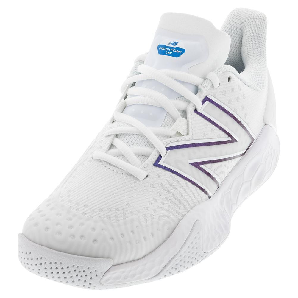 Men`s Fresh Foam Lav V2 D Width Tennis Shoes White and Laser Blue Footwear New Balance
