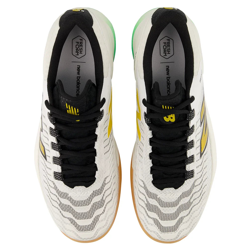 Men`s Fresh Foam X CT-Rally v2 2E Width Tennis Shoes White and Metallic Gold Footwear New Balance
