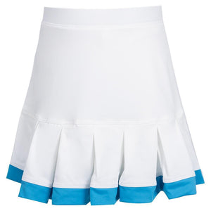 Girl's Pleat Tennis Skort with Trim White Apparel Little Miss Tennis