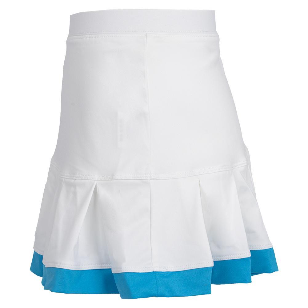 Girl's Pleat Tennis Skort with Trim White Apparel Little Miss Tennis