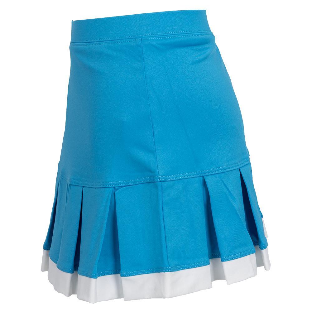 Girl's Pleat Tennis Skort with Trim Aqua Apparel Little Miss Tennis