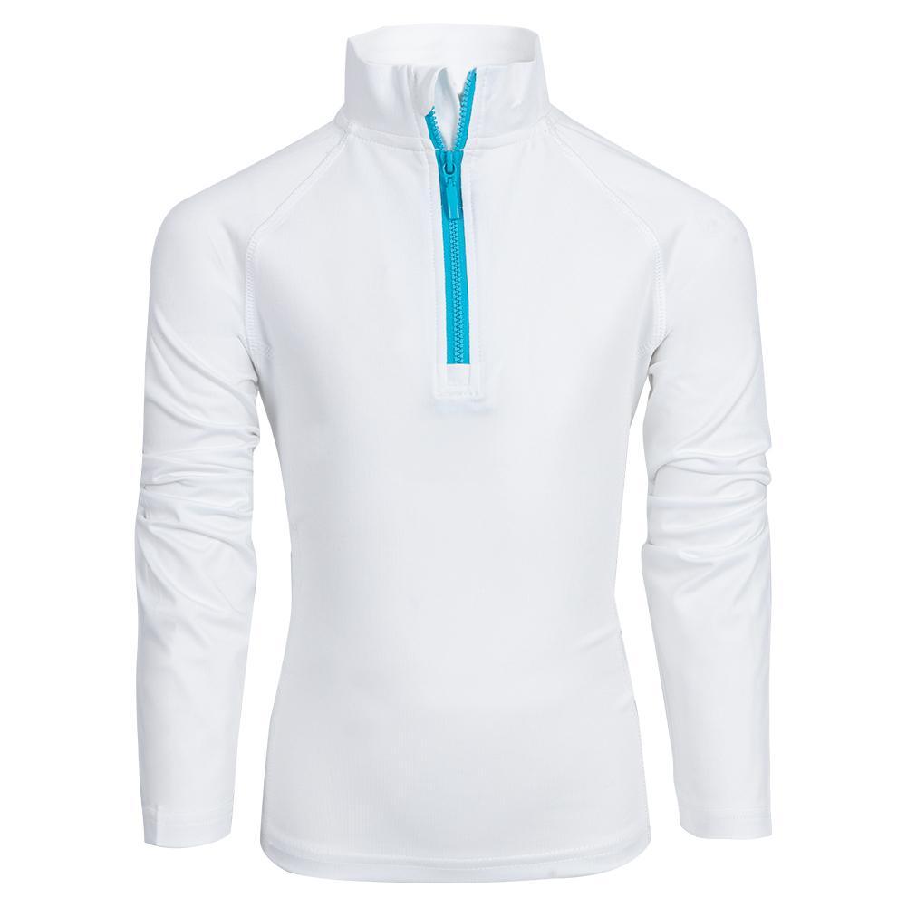 Girl's Half Zip Tennis Pullover White Apparel Little Miss Tennis