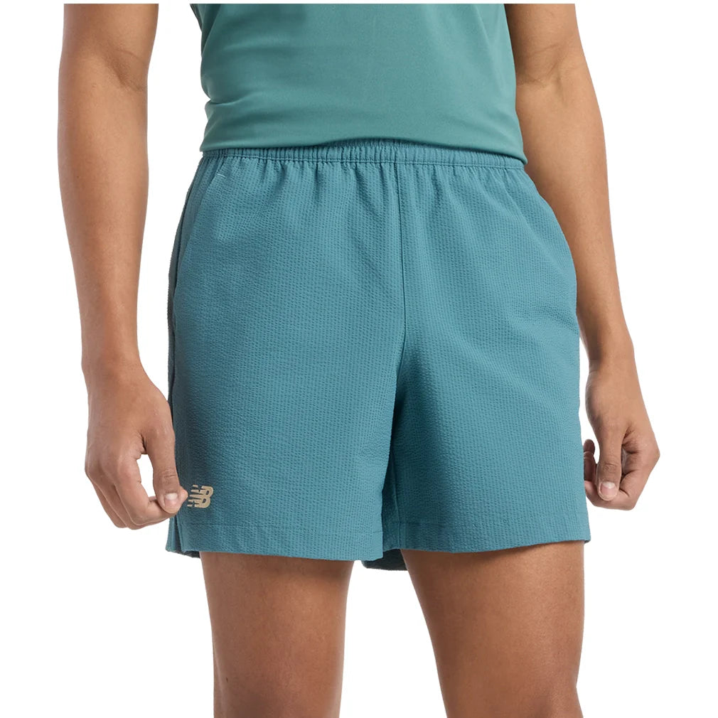 Men`s Tournament Seersucker Tennis Short New Spruce Apparel New Balance