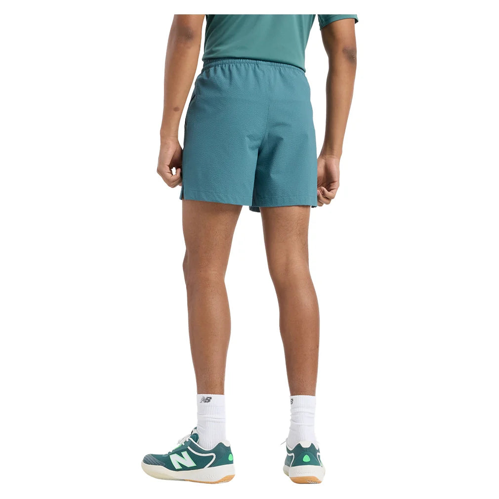 Men`s Tournament Seersucker Tennis Short New Spruce Apparel New Balance
