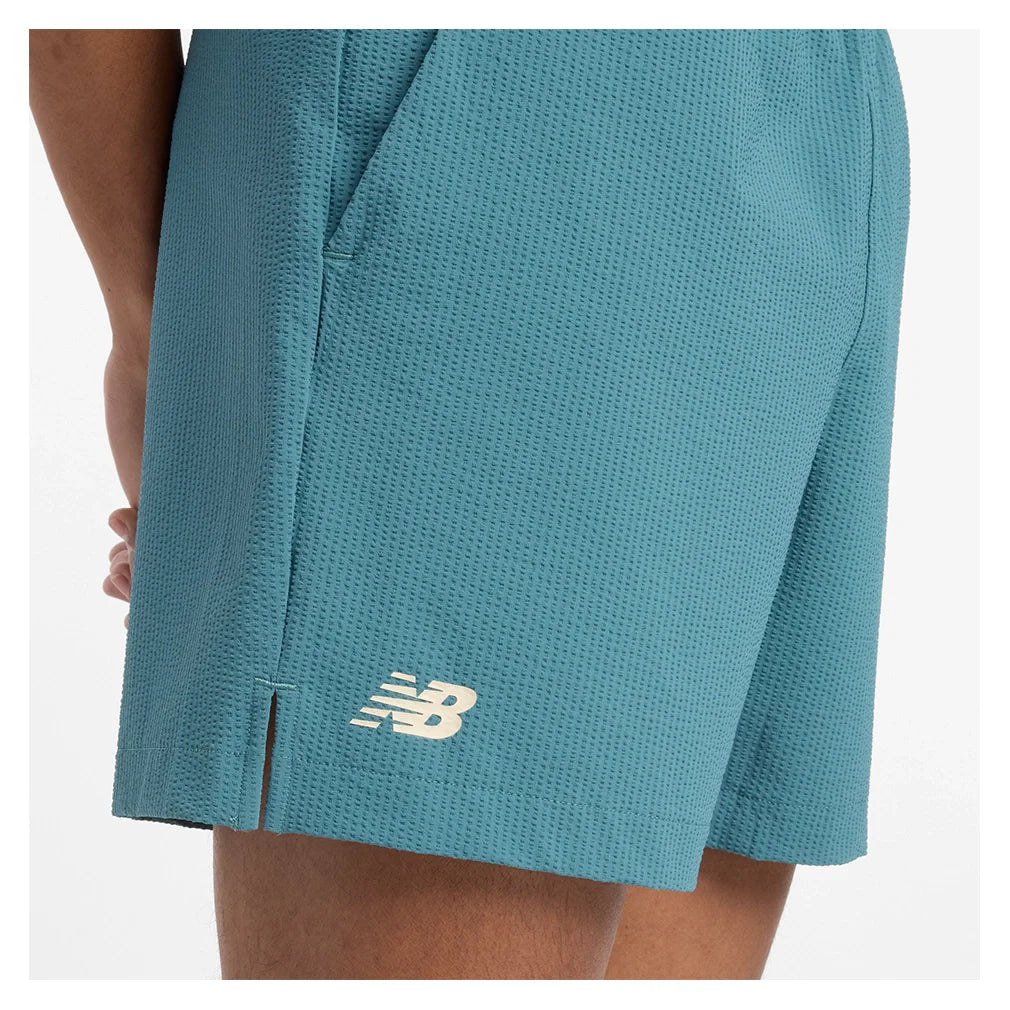 Men`s Tournament Seersucker Tennis Short New Spruce Apparel New Balance