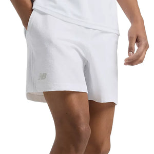 Men`s Tournament Seersucker Tennis Short White Apparel New Balance
