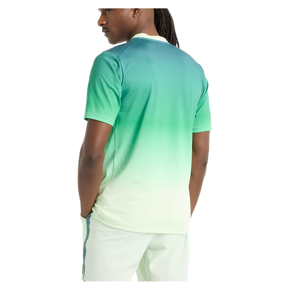 Men`s Printed Tournament Tennis Top Melon Water Apparel New Balance