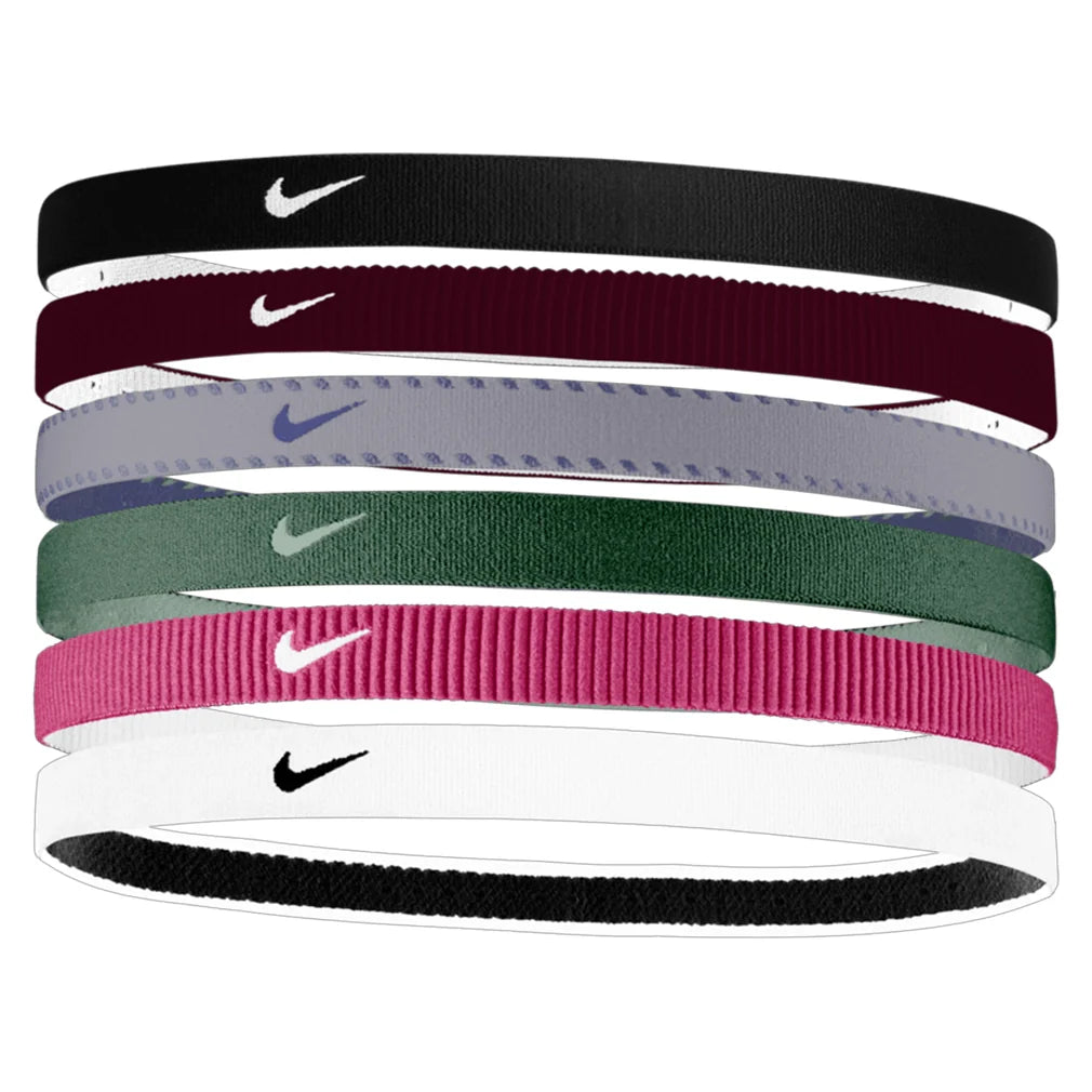 Unisex Flex Classic Headbands 6 Pack Black and Burgundy Crush Accessories Nike