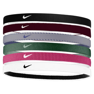 Unisex Flex Classic Headbands 6 Pack Black and Burgundy Crush Accessories Nike