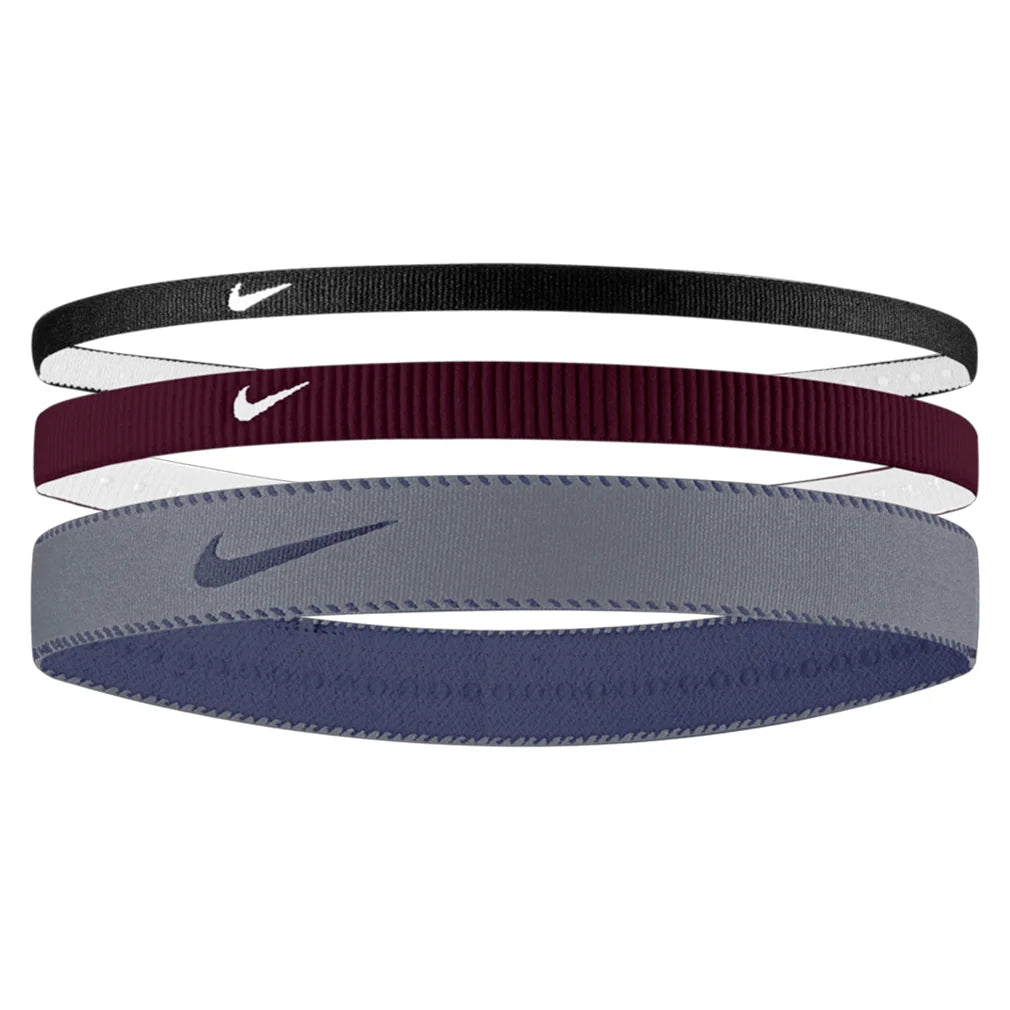 Unisex Flex Classic Mixed Width Headbands 3 Pack Burgundy Crush and World Indigo Accessories Nike