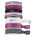 Unisex Mixed Hairbands Reflective Graphic 9 Pack White and Hot Fuchsia Accessories Nike