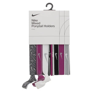 Unisex Mixed Hairbands Reflective Graphic 9 Pack White and Hot Fuchsia Accessories Nike