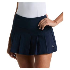 Women`s Essentials Pleated 13 Inch Tennis Skort Black Iris Apparel Penguin