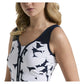 Women`s Riviera Floral Print Tennis Tank Black Iris Apparel Penguin