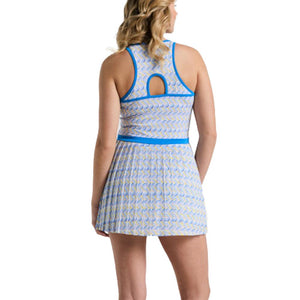 Women`s Cut Out Tennis Dress with Pleats Bright White Apparel Penguin