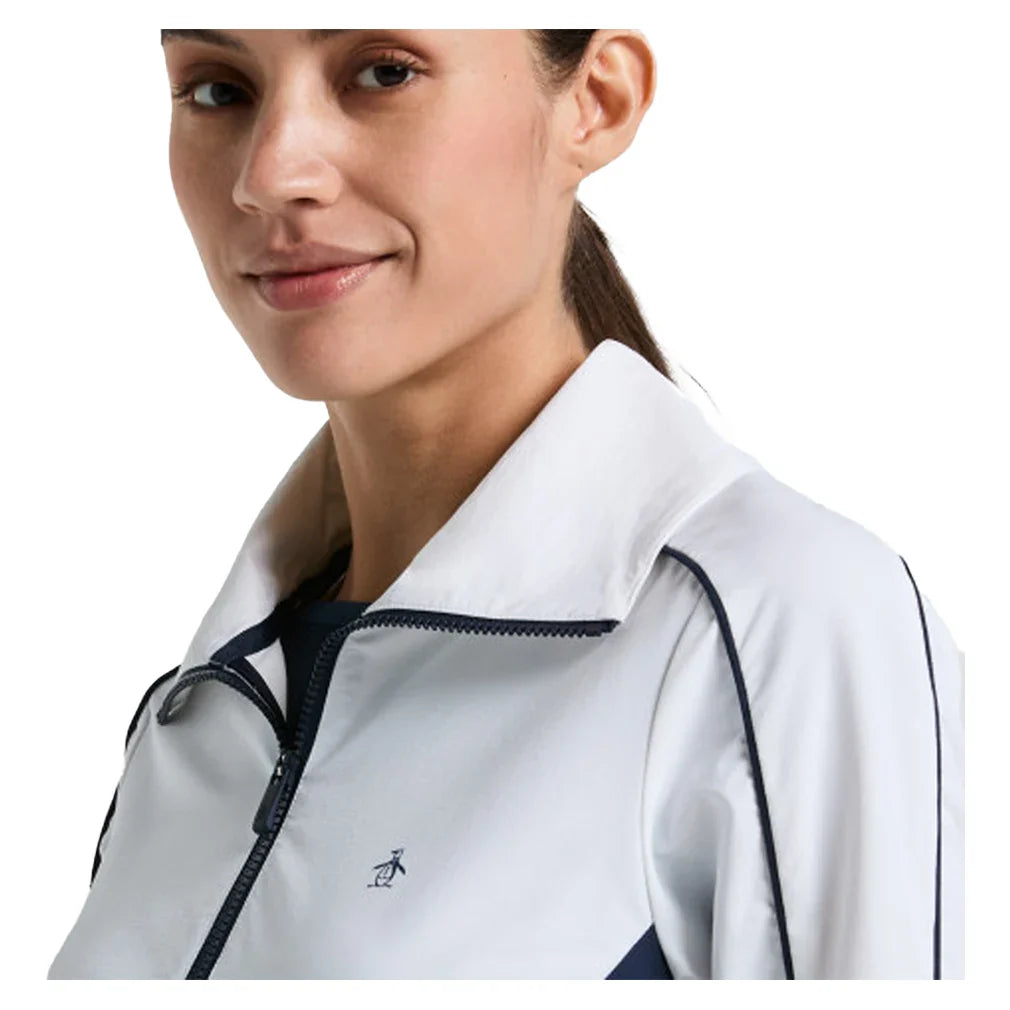 Women`s Color Block 1/4 Zip Tennis Top Bright White Apparel Penguin