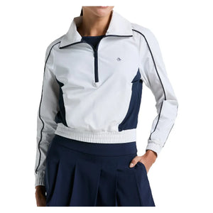 Women`s Color Block 1/4 Zip Tennis Top Bright White Apparel Penguin