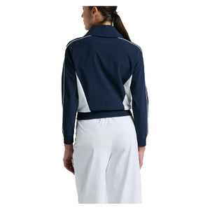 Women`s Color Block 1/4 Zip Tennis Top Black Iris Apparel Penguin