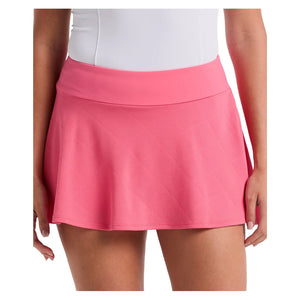Women`s 13 Inch Grid Jacquard Tennis Skort Camellia Rose Apparel Penguin