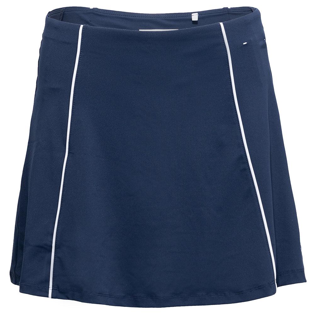 Women`s Essentials Colorblock Flounce 15 Inch Tennis Skort Black Iris Apparel Penguin