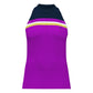 Womens Color Block Zip Halter Tennis Tank Purple Cactus Flower Apparel Penguin