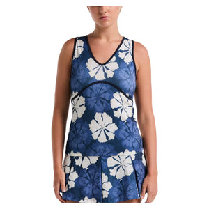 Women`s Fuji Floral Jacquard Tennis Tank Black Iris Apparel Penguin