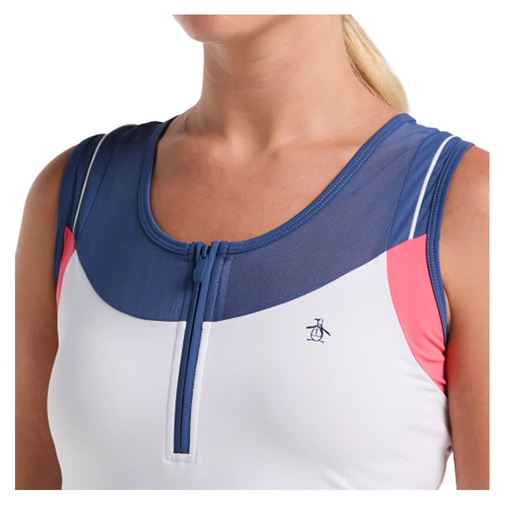 Women's Color Block Tennis Tank Bright White Apparel Penguin