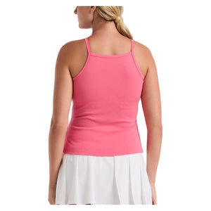 Women`s Grid Jacquard Tennis Tank with Shelf Bra Camellia Rose Apparel Penguin