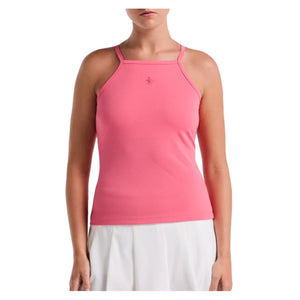Women`s Grid Jacquard Tennis Tank with Shelf Bra Camellia Rose Apparel Penguin