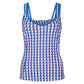 Women's Printed Sweetheart Neckline Tennis Tank with Back Knot Nebulas Apparel Penguin