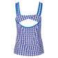 Women's Printed Sweetheart Neckline Tennis Tank with Back Knot Nebulas Apparel Penguin