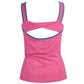 Women's Sweetheart Neckline Tennis Tank with Back Knot Cheeky Pink Apparel Penguin