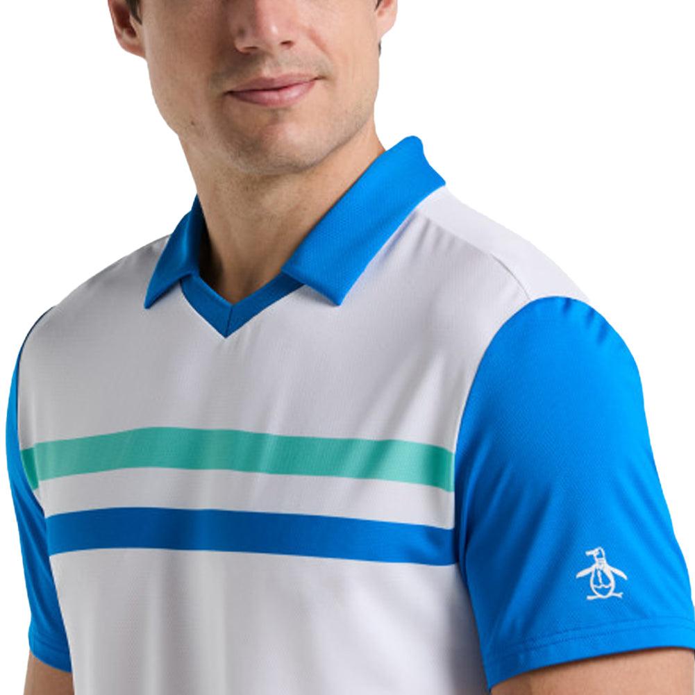Men`s Performance Heritage Block Tennis Polo Bright White Apparel Penguin