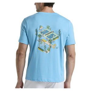 Men`s Paddle DBL Graphic Tee Blue Grotto Apparel Penguin
