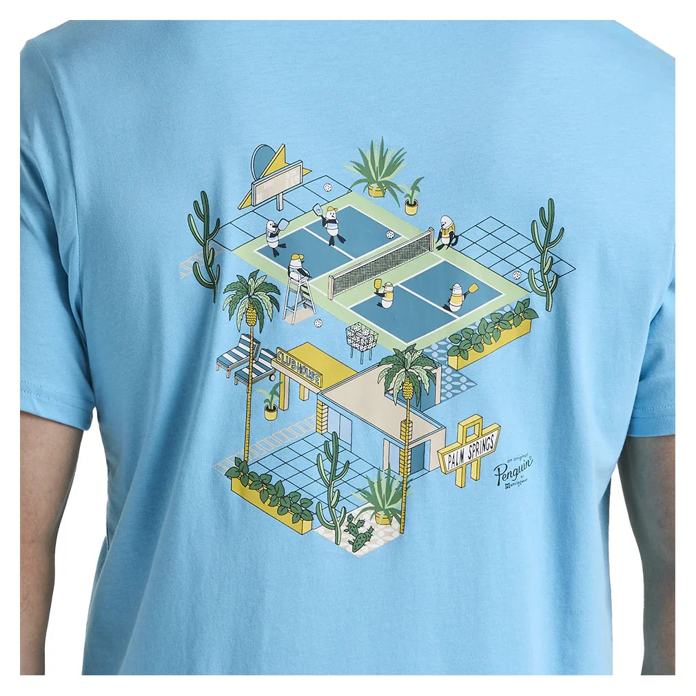 Men`s Paddle DBL Graphic Tee Blue Grotto Apparel Penguin