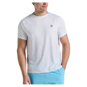 Men`s Performance Ombre Block Tennis Crew Bright White Apparel Penguin