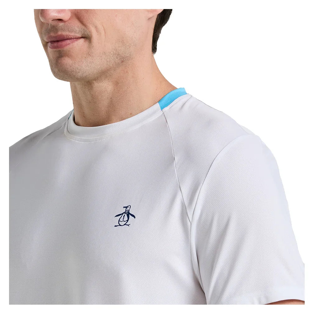 Men`s Performance Ombre Block Tennis Crew Bright White Apparel Penguin