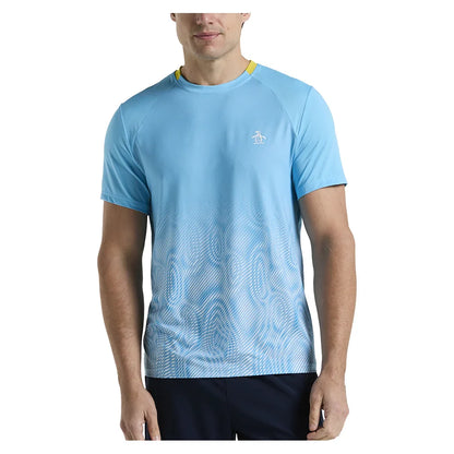 Men`s Performance Ombre Block Tennis Crew Blue Grotto Apparel Penguin