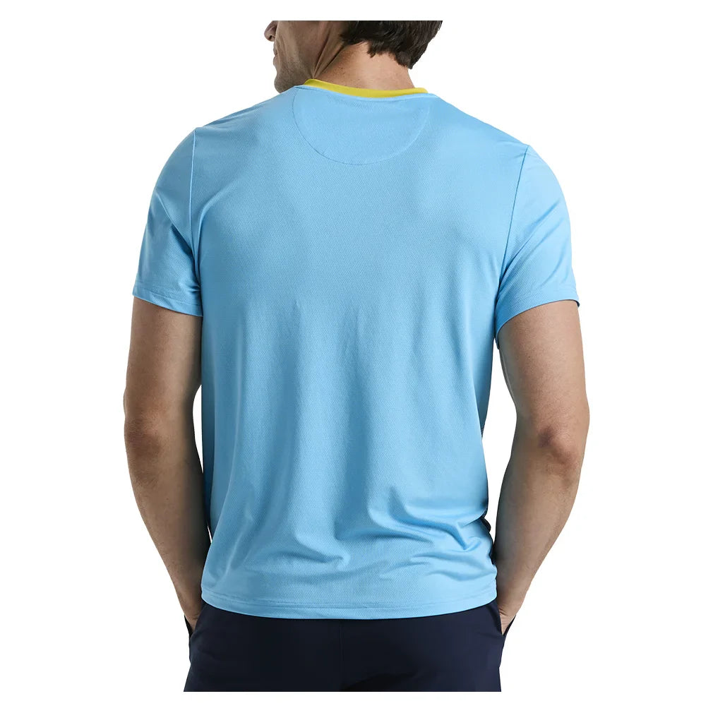 Men`s Performance Ombre Block Tennis Crew Blue Grotto Apparel Penguin