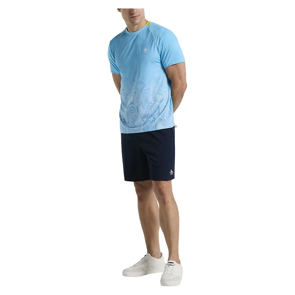 Men`s Performance Ombre Block Tennis Crew Blue Grotto Apparel Penguin