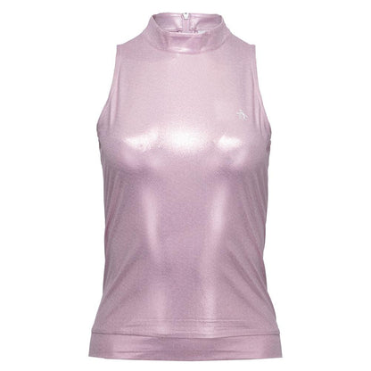Women`s Metallic Tennis Tank Charm Pink Apparel Penguin