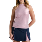 Women`s Metallic Tennis Tank Charm Pink Apparel Penguin
